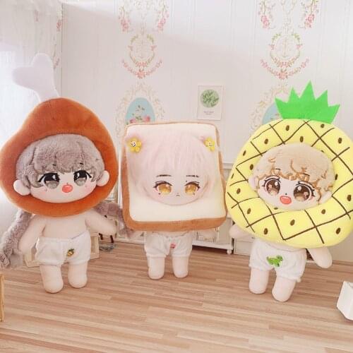 20cm Plush Dolls Clothes Pizza French fries Headgear underpants Accessories for Korea Kpop EXO Idol Dolls Clothing Fans Gift