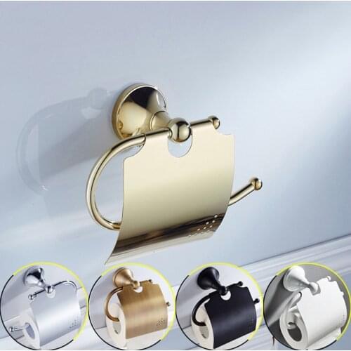 Retro Brass Bathroom WC Tissue Paper Towel Holder Wall Mounted Gold Toilet Paper Holder Antique Roll Shelf Bathroom Decoration
