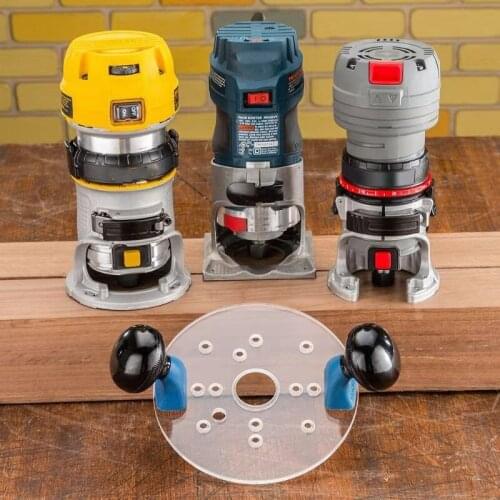 SHGO HOT-Compact Router Sub-Base with Handles- for Trim Routers and Compact Routers,Woodworking Tools