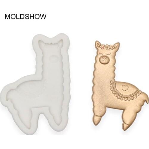 Alpaca silicone Mold Baking Cake Decoration Tool DIY Chocolate Fondant Clay Soap Handmade Crafts mould Llama Food grade silicone