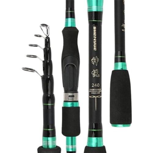 Travel Rod Spinning Casting Rod 1.8M 2.1M 2.4M 2.7M Carbon Rod Portable Telescopic Fishing tackle 2021
