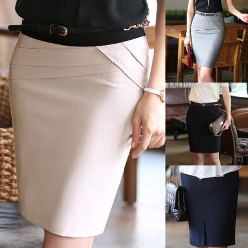 2015 Autumn Winter Women Career Short Formal Skirts Ladies Sexy High Waist Knee-Length Pencil Skirt 4 Colors Plus Size XXXL 4XL