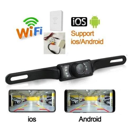 12 V DIY wireless HD blind spot License Plate wifi back up camera Car Reverse Parking detection w WiFi transmitter camera