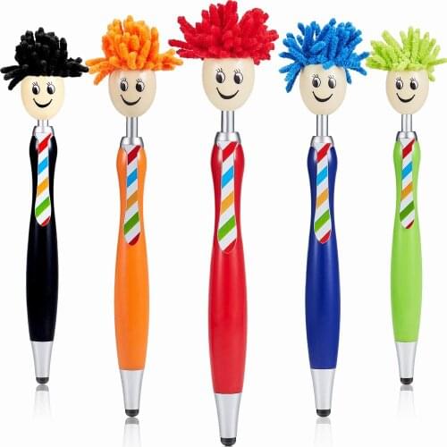 3-in-1 Android Stylus Pen for iPad Windows Smartphone & Tablet, Mop Head Topper Pen Screen Cleaner Duster for Kids and Adults