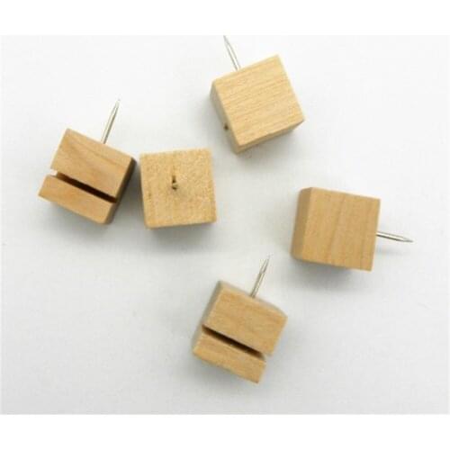 6/12pcs Wooden Square Nail Thumbtack Board Pins Pushpins Drawing Photo Wall Stud