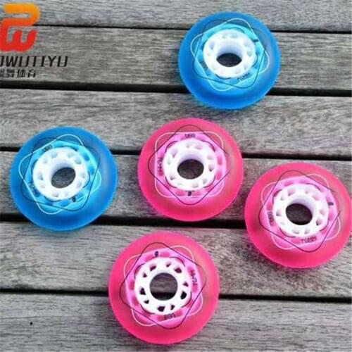 64mm 68mm 70mm 72mm 76mm 80mm Kids Roller Skates Shoes Wheel 88A inline skating patins tyre blue rose children skates rodas 8pcs
