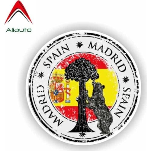 Aliauto Funny Spain Madrid Decals Personality Car Sticker Decoration Decal Accessories PVC for Passat Golf 7 Mustang,13cm*13cm
