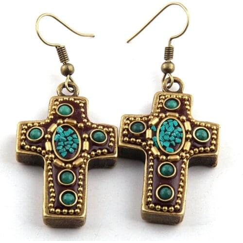 Free shipping Fashion Cross Earring