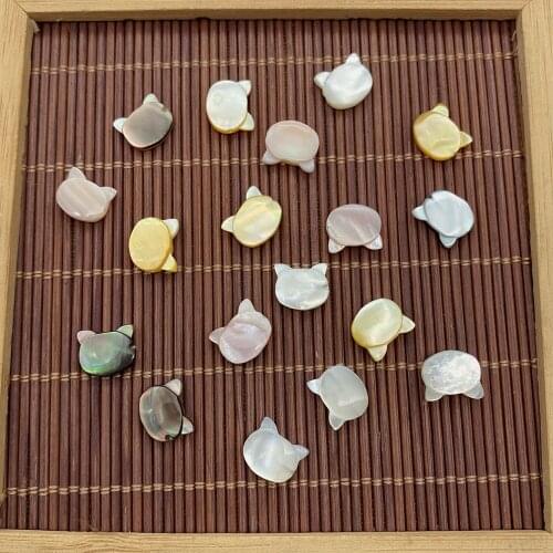 9x10mm Natural Shell Beads Mother-of-pearl Sea Shells Perforated Cat Charm Lady Fashion Jewelry Making with Beads DIY Craft