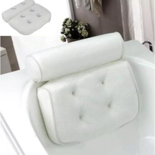 Breathable JD Mesh Spa Bath Pillow with Suction Cups Neck and Back Support Spa Pillow for Home Hot Tub Bathroom Accersories
