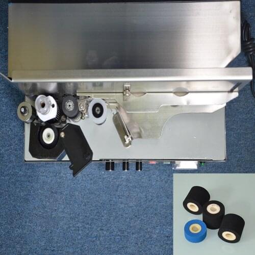 Hot sale hot ink roll expiry date stamping printing coding machine on pharmacy and food industry with 2 pcs hot roll samples
