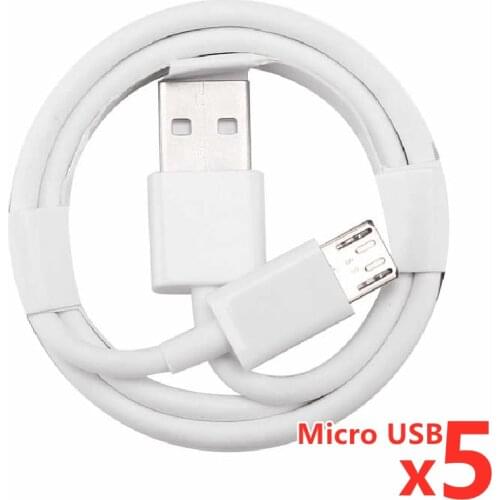5PCS/Lot 1m/3ft Micro USB Phone Charging Cable TPE Soft Data Sync Android Phones Fast Charge Line Cord For Samsung Xiaomi Huawei