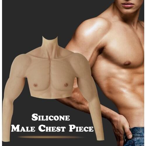 KnowU Cosplay Realistic Fake Muscle Suit with Arms Realistic Chest Muscle for Man Actor Silicone Upper Piece Pectoralis
