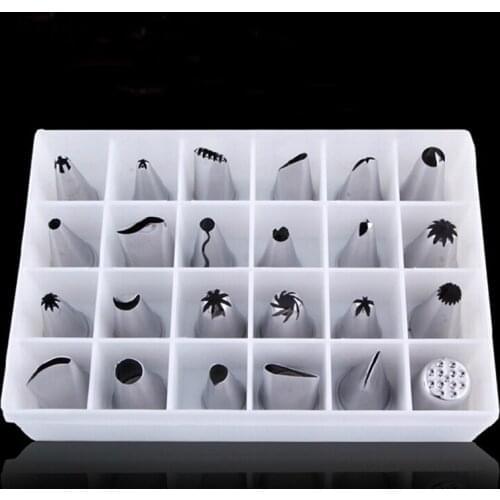 24 pcs/lot Cake Piping Nozzles Pastry Icing Flower Tips Cake Decorating Mouth Cream Icing Device Cream Mouth