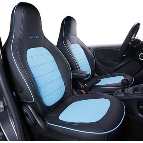 Leather Car Seat Cover Full Sets Front Seat Decoration Four Seasons Breathable Cushion for New Smart 453 Fortwo Car Styling