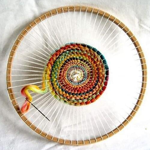 Round Wooden Knitting Loom DIY Weaving Machine Craft for Handmade Wall Hangings Household Tool Wool Crocheting Tools
