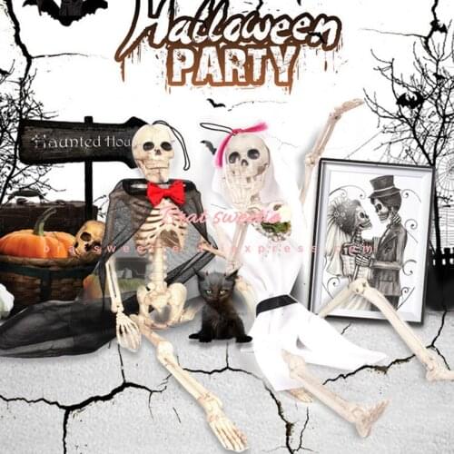 40cm Poseable Human skeleton Full Body Model Doll Halloween Skeleton Movable Joints Model Halloween Decoration Party Supplies
