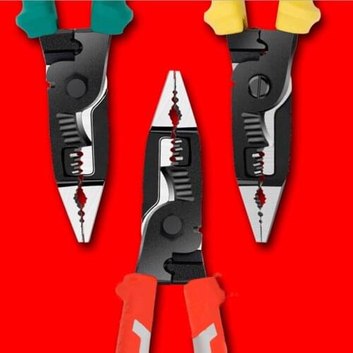 9 In 1 Multifunctional Electrician Pliers Long Nose Pliers Wire Stripper Cable Cutter Terminal Crimping Hand Tools New