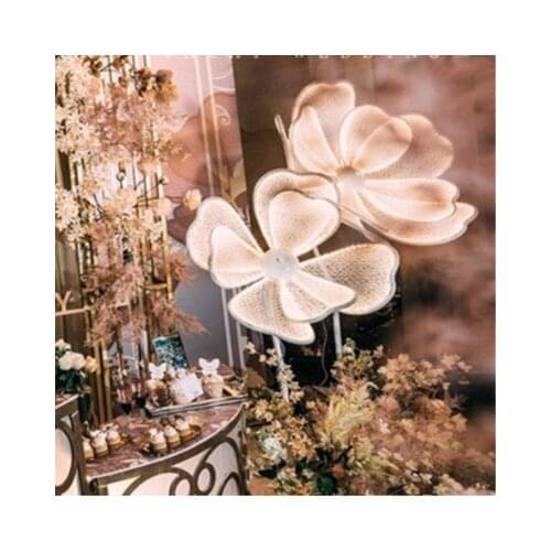 Lastest petal Wedding Stand Led Lights Road Lead flower aisle Stand Pillar Wedding Decoration 6pcs/lot