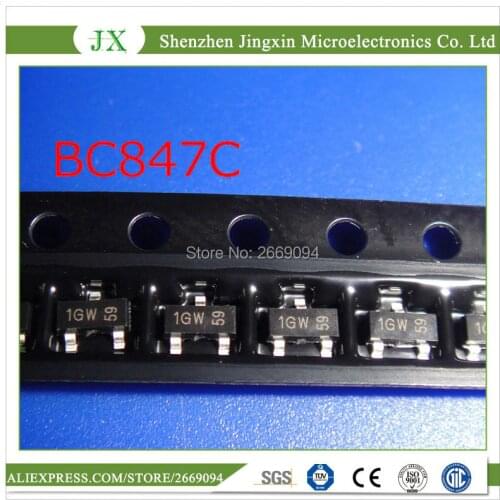 100PCS BC847C SOT23 BC847 SOT SMD SOT-23 1GW new original transistor free shipping