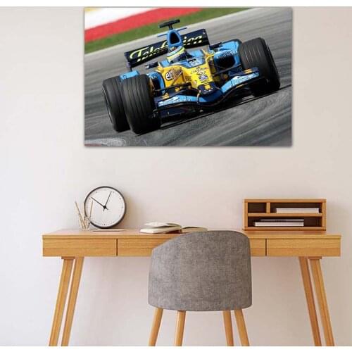 Formula1 Renault R26 Race Car Wallpaper Decorative Posters and Prints Canvas Wall Art Modern Painting for Home Decor
