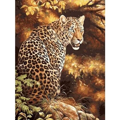Full Square Diamond Painting Leopard Animals Diamond Embroidery Cross Stitch Rhinestone Mosaic Home Decoration