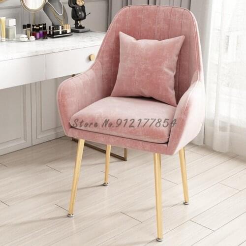 Light luxury chair nordic backrest bedroom net red ins girls makeup stool dressing table simple modern nail shop