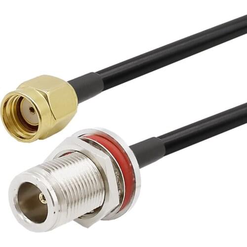 RP-SMA Male to N Female Bulkhead Mount WiFi Antenna Adapter RG58 Cable for Wireless Mini PCI Express PCIE Network Card USB WiFi