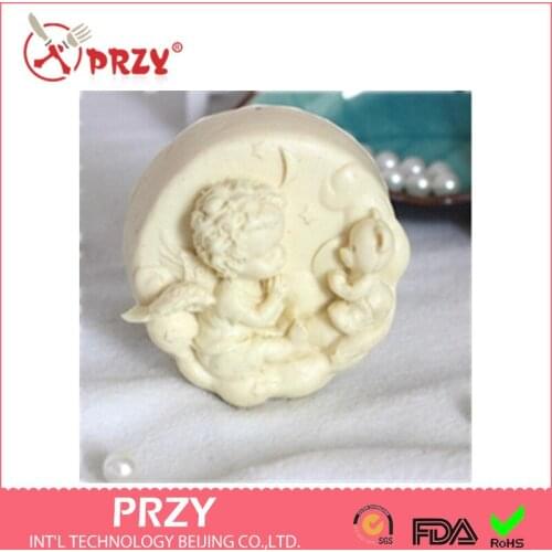 Handmade Soap Books Chocolate Molds Soap Mould Cake Decoration Baking Cooking Tools Angel Bear Design Silica Gel Baby PRZY 001