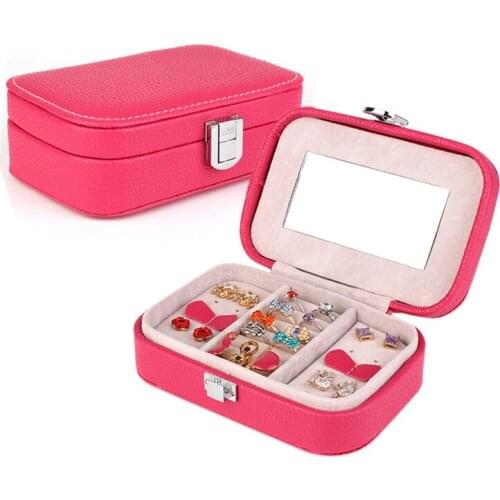 High Grade 6 Color Protable Leather Ring Box Earrings Case Fashion Accessories Display Box Jewelry Organizer Highly Demand