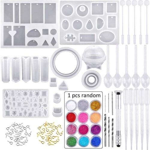 82Pieces UV Resin Silicone Casting Molds And Tools Set Resin Mold in Jewelry Tools &Equipments For Diy Jewelry Craft Making