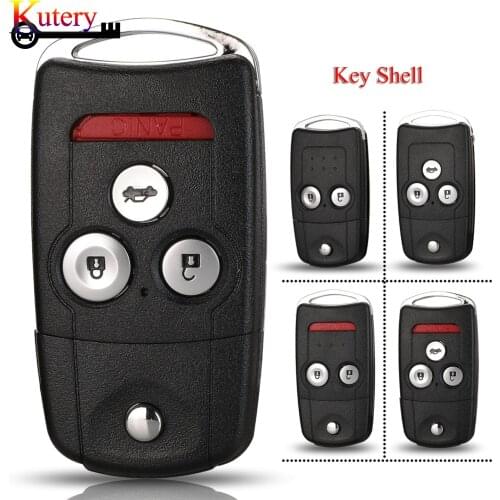 Kutery 10pcs/Lot Folding Car Key Shell For Honda Acura Civic Accord Jazz CRV HRV 2/3/4Buttons Replacement Key Case Fob Cover