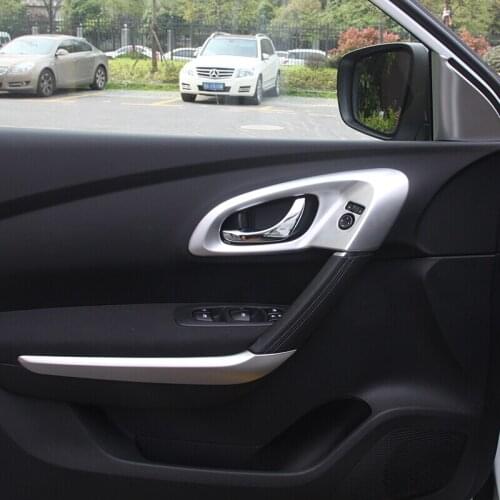 Car styling ABS chrome interior door handle bowl inside cover trim car sticker for Renault Kadjar