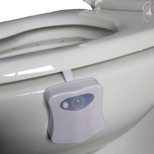 Smart PIR motion sensor Toilet seat night light 8 or 16 colors waterproof backlight night light LED WC toilet light 1pc
