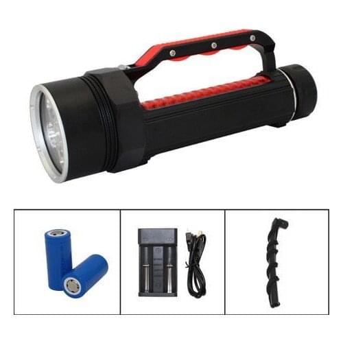 Diving Flashlight 6x XM-L2 LED Underwater Suba Diving Light Waterproof Torch Lamp Lighting + 32650 Battery + Charger