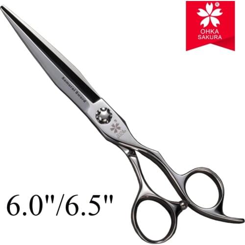 Japan "SAKURA" 6 6.5 Sword Type Cobalt High Quality Barber Tools Hairdressing Straight Point Cutting Hair Scissors FX650G