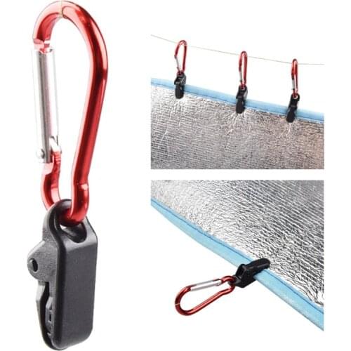5/10/20PcsAwning Clamp Tarp Clips Snap Hangers Tent Camping Survival Tighten Tool Tent Accessory With Carabiner