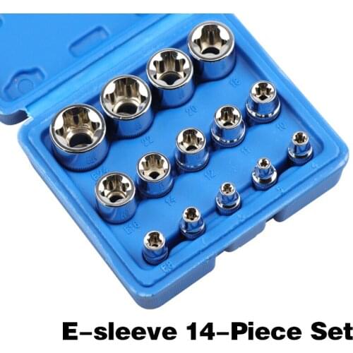 1/4 Socket Wrench Head Sleeve Double EndHand Tools 1/2 3/8 Auto Repair Tool Casing Removal Cart Standard 4-24mm 14PCS SET