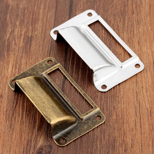 2sets Shell Handles Label Tag Pulls Card Holders Vintage Decor Antique Bronze/White Knobs Furniture Cupboard 66*39mm w/screws