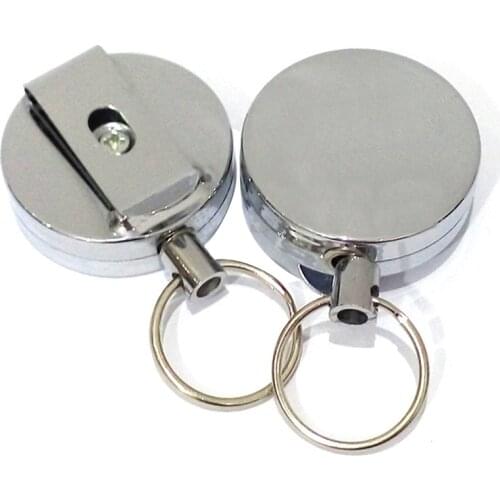 2 pcs Fly Fishing Retractable Zinger Reel Cord Retractor Stainless Steel Clip Tool