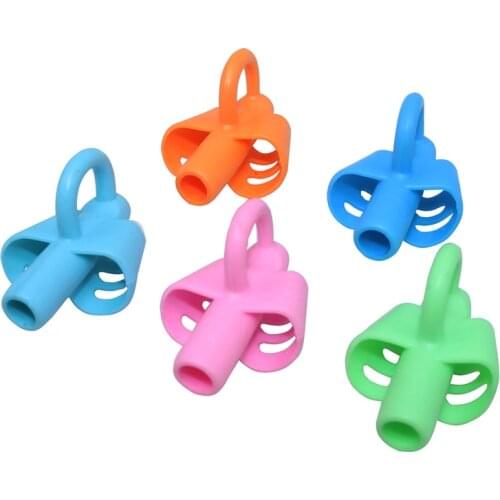 200 pcs Three Finger Silicone Pen Holder Wholesale Color Pencil Holder Student Supplies Writing Posture Correction Tool