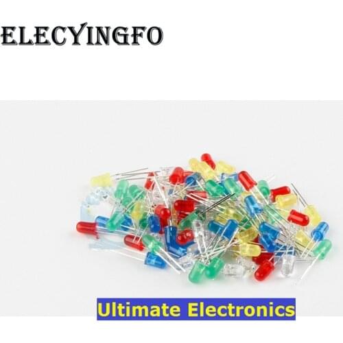 200pcs Round Top F3 3MM DIP LED lights green red white blue yellow Emerald green 2Pin colorful