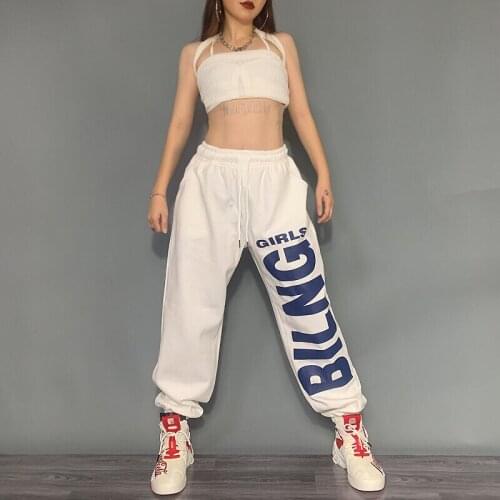 White Black New Sweatpants Students Capris Spring Summer Wide Leg Pants Korean Loose Drape Suit Casual Pants