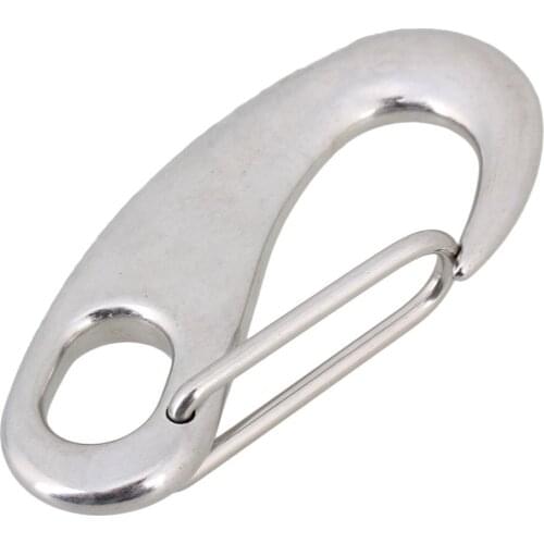 Large Silver Tone Multifunctional 304 Stainless Steel Egg Shape Spring Snap Hook Quick Link Carabiner