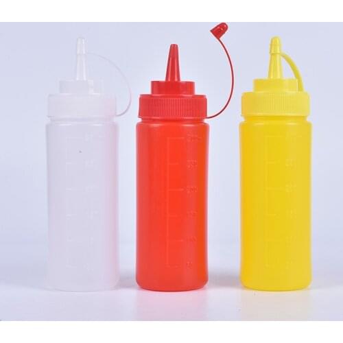 12oz(300ml) Squeeze Bottle Sauce Vinegar Oil Ketchup Gravy Cruet Kitchen Accessories Gravy Plastic Condiment Dispenser