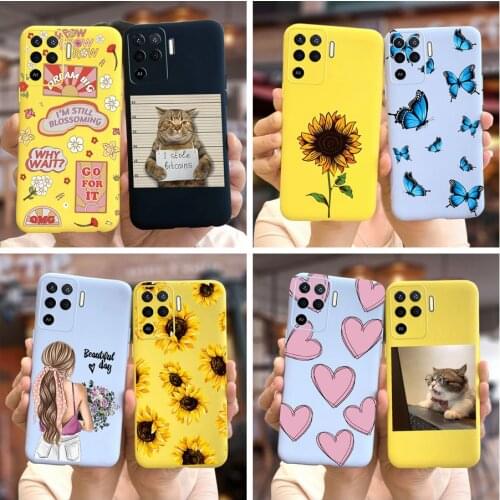 Cute Sunflower Case For Oppo Reno 5 Lite Case Reno5 F Soft Silicone Back Cover For Oppo Reno5 Z Reno 5 F Z Lite 5F 5Z 5Lite Bags