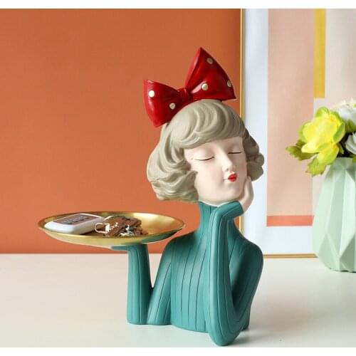Home Decoration Girl Resin Art Statue Gift Modern Gorgeous Fairy Trinket Fashion Style Sculpture Decoration Desktop Figurines