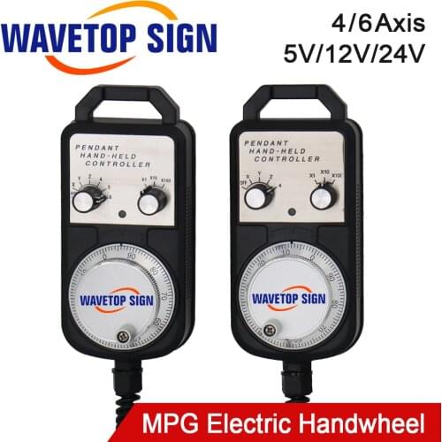 CNC Pulse Generator 4/6Axis MPG Pendant Handwheel 5V 12V 24V for FAGOR GSK Siemens MITSUBISHI FANUC System Pulse Generator