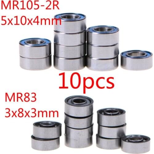 Hot Sale High Quality 10PCS/lot MR105-2RS/MR83 Miniature Ball Bearings Rubber Sealed Ball Bearing 5x10x4 mm/3x8x3mm