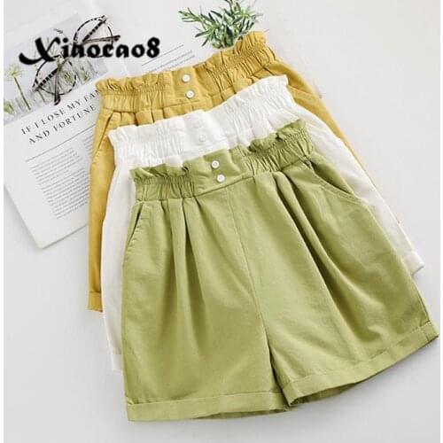 Big Girls Cotton Shorts Kids Children Summer Thin Clothes Toddler Solid High Waist Shorts for Girls Beach Pants4 6 8 10 12 14 16
